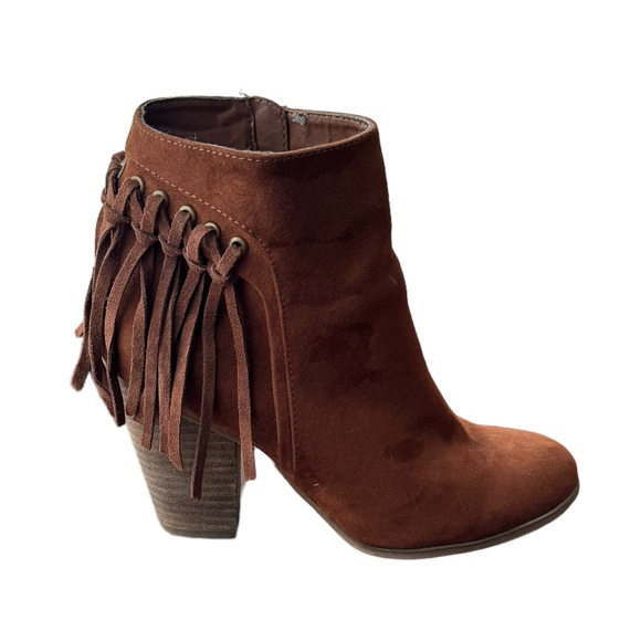Carlos santana boots cognac brown suede fringe booties Size 8 - Picture 4 of 9